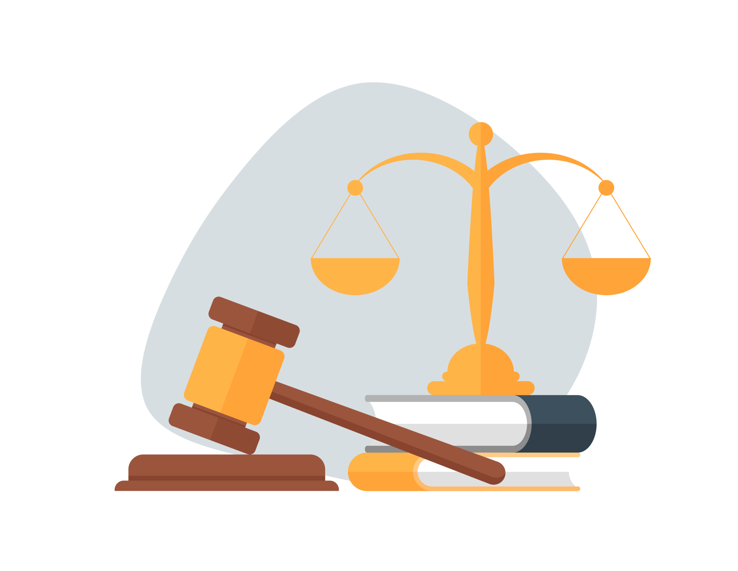 An illustration of a gavel and scales.